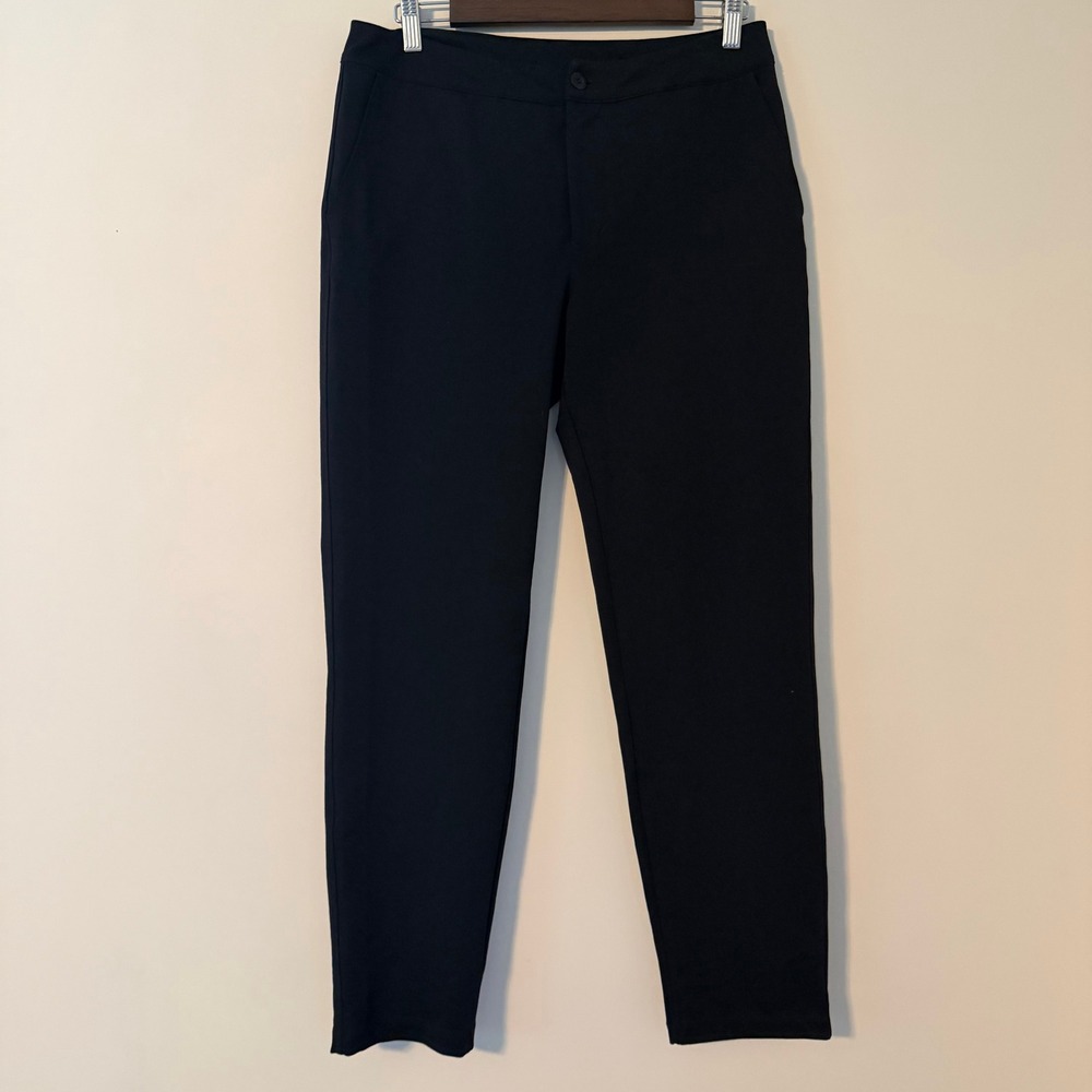 American Giant Ponte Pant Slim Trousers Black Stretch Workwear Women Size 10